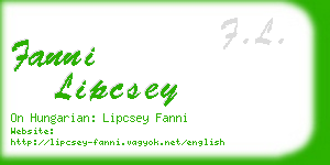 fanni lipcsey business card